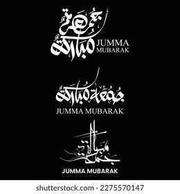 Jumma Mubarak Kalligraphie für Social Media Posts Design, Kalligrafie, Islamische Freitag-Post