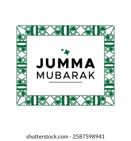 Jumma Mubarak Vector design. Jumma Mubarak with decorative border. 