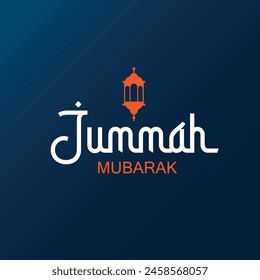 Jummah Mubarak poster with a lantern