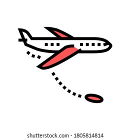 springen Sie vom Farbsymbol des Flugzeugs, Vektorgrafik. springen Sie vom Flugzeugschild. einzelne Symbolillustration