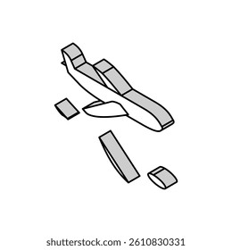 jump from airplane isometric icon vector. jump from airplane sign. isolated symbol illustration