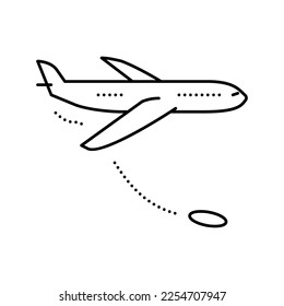 jump from airplane line icon vector. jump from airplane sign. isolated contour symbol black illustration