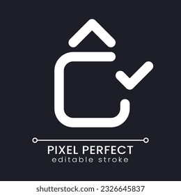 Jump animation applying pixel perfect white linear ui icon for dark theme. Add video effect. Footage changes. Vector line pictogram. Isolated user interface symbol for night mode. Editable stroke