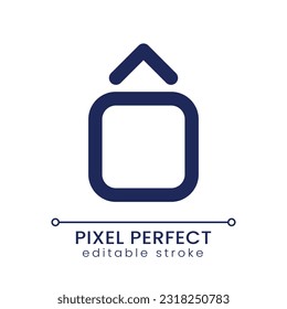 Jump Animation Pixel perfekt linear ui Symbol. Dynamischer Videoeffekt. Bearbeitungs-Tool. Vertikale Bewegung. GUI, UX Design. Umrissene Benutzeroberfläche für App und Web. Bearbeitbarer Hub