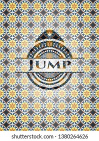 Jump arabesque style badge. arabic decoration.