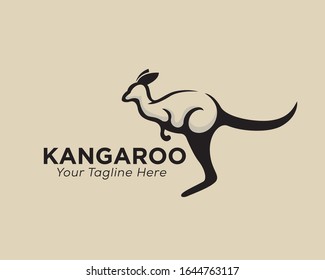 Jump art kangaroo logo design inspiration