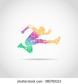 Jump Athlete Logo In Rainbow Colors