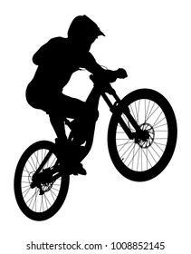 jump athlete rider mtb downhill black silhouette