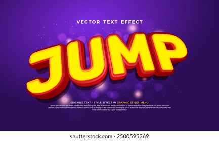 Jump bold 3d vector text effect