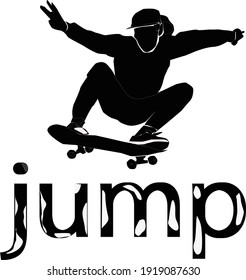 jump boy skateboard black and white