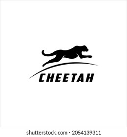  jump cheetah logo,run wild animal design vector template