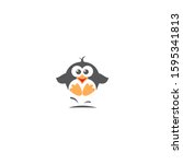 Jump cute little penguin vector illustration.