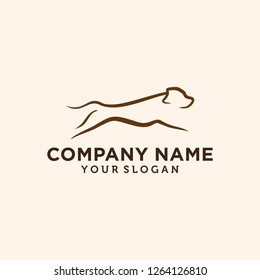 Jump Dog logo and icon design concept template vector