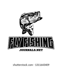 Jump Fish Silhouette Vector Logo