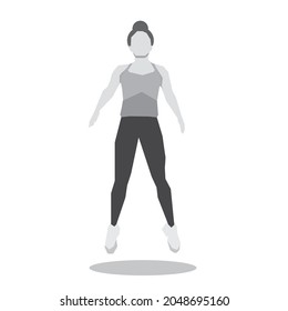 jump flat illustration and grayish