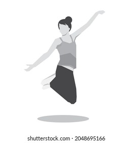 jump flat illustration and grayish