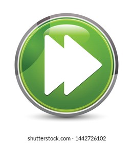 Jump forward icon isolated on elegant green round button vector illustration