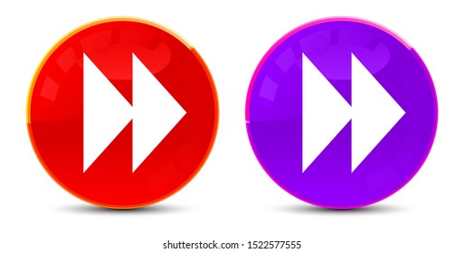 Jump forward icon isolated on glossy round buttons illustration