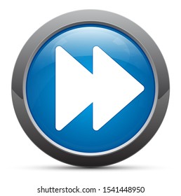 Jump forward icon premium blue round button vector illustration design for apps and website