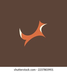 Jump Fox Logo Design. Fox Jump Vector Illustration. Abstract Fox