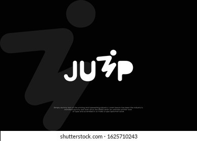 Jump Hidden Logo Concept, Illustration Silhouette And Jump Icon