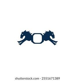 Jump horse icon vector logo template design

