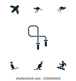 Jump icon. collection of 7 jump filled icons such as kangaroo, snowboard, hang glider. editable jump icons for web and mobile.