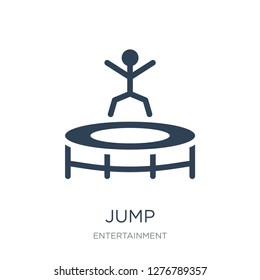 jump icon vector on white background, jump trendy filled icons from Entertainment collection, jump vector illustration