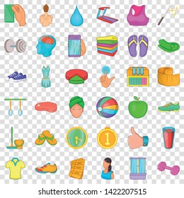 Jump icons set. Cartoon style of 36 jump vector icons for web for any design