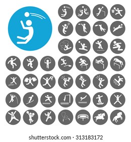 Jump icons set. Illustration EPS10
