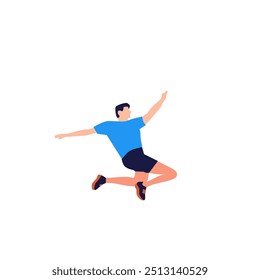Jump illustration vector isolated on white background