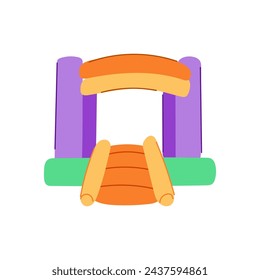 jump inflatable castle cartoon. bounce play, house logo, daycare playground jump inflatable castle sign. isolated symbol vector illustration