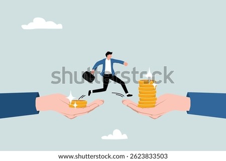 Jump into a high paying job. change job. business concept vector