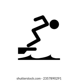 jump into the pool icon on white background