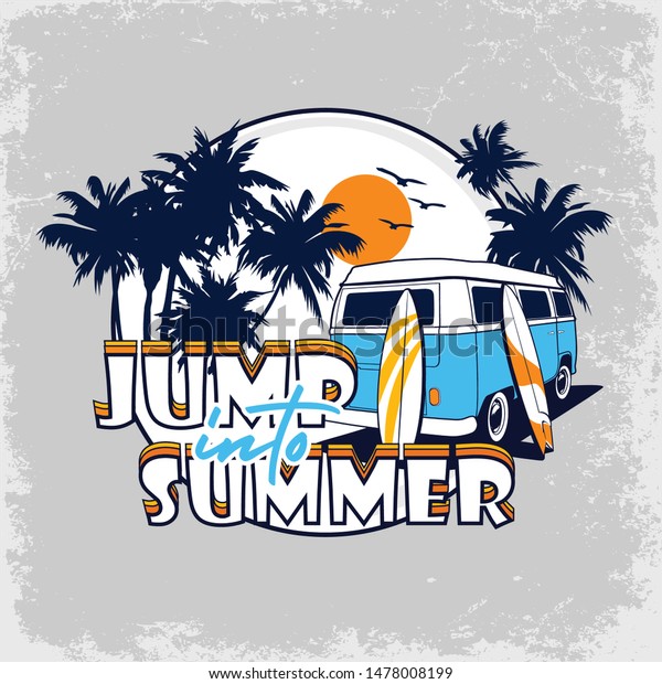 Jump Into Summer Vector Graphic Design Stock Vector (Royalty Free ...