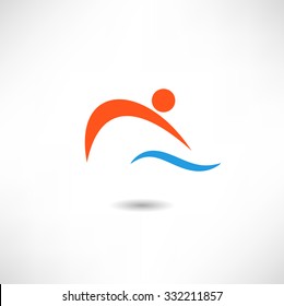 Jump into the water icon