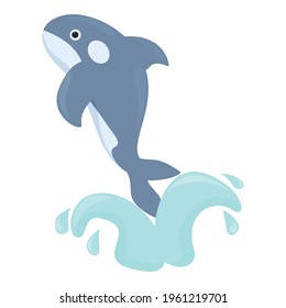 Jump killer whale icon. Cartoon of Jump killer whale vector icon for web design isolated on white background