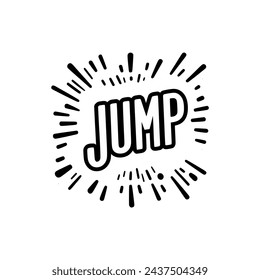 jump letter sticker t shirt logo vector illustration template design