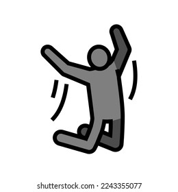 jump man people color icon vector. jump man people sign. isolated symbol illustration