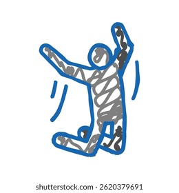 saltar homem pessoas rabiscar ícone esboço vetor. saltar homem pessoas sinal. símbolo isolado ilustração