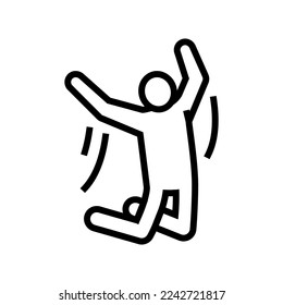 jump man people line icon vector. jump man people sign. isolated contour symbol black illustration