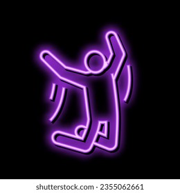 jump man people neon light sign vector. jump man people sign. isolated symbol illustration