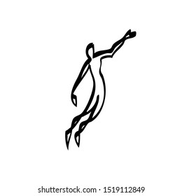 Jump man, Stock vector illustration isolated on white background.