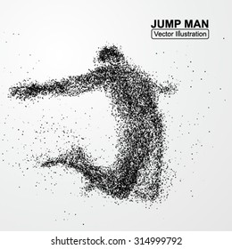 Jump man,Vector graphics composed of particles.