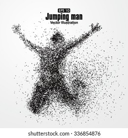 Jump man,Vector graphics composed of particles.