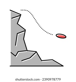 jump from mountain color icon vector. jump from mountain sign. isolated symbol illustration