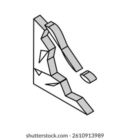 jump from mountain isometric icon vector. jump from mountain sign. isolated symbol illustration