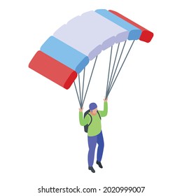 Jump parachuter icon. Isometric of jump parachuter vector icon for web design isolated on white background