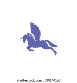 Jump Pegasus Vector Logo Design Template Element