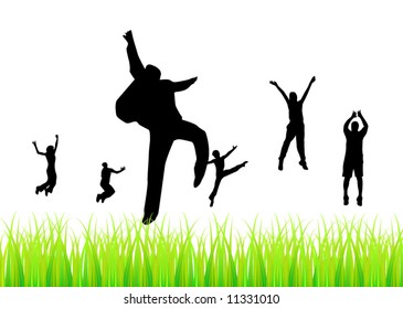 Jump of people